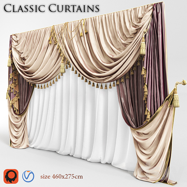 Curtain (curtain classik) 3DS Max - thumbnail 2