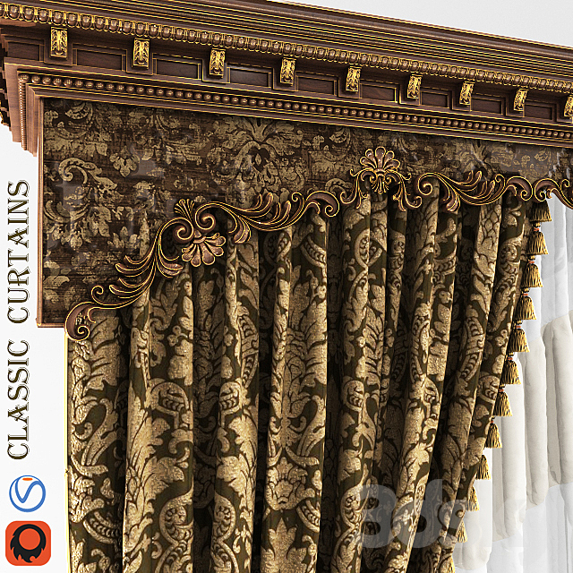 Curtain (curtain classik) 3DSMax File - thumbnail 2