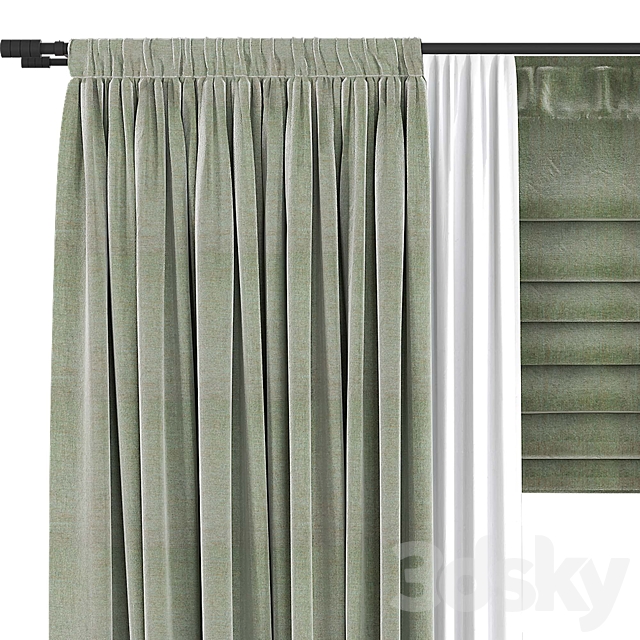 Curtain For interior N056 3ds Max - thumbnail 3