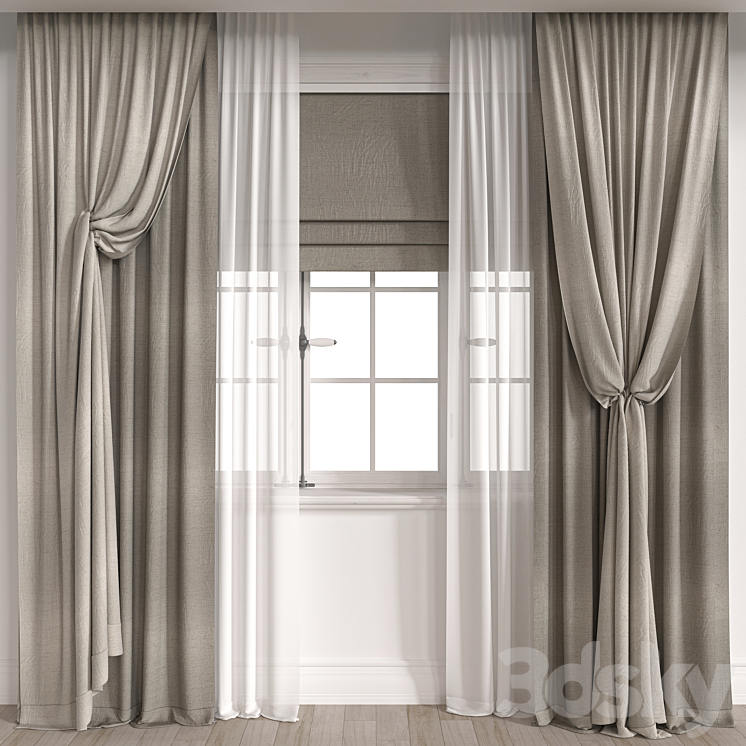 curtain m036 3DS Max Model - thumbnail 1