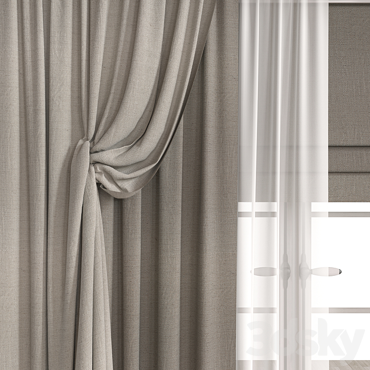 curtain m036 3DS Max Model - thumbnail 2