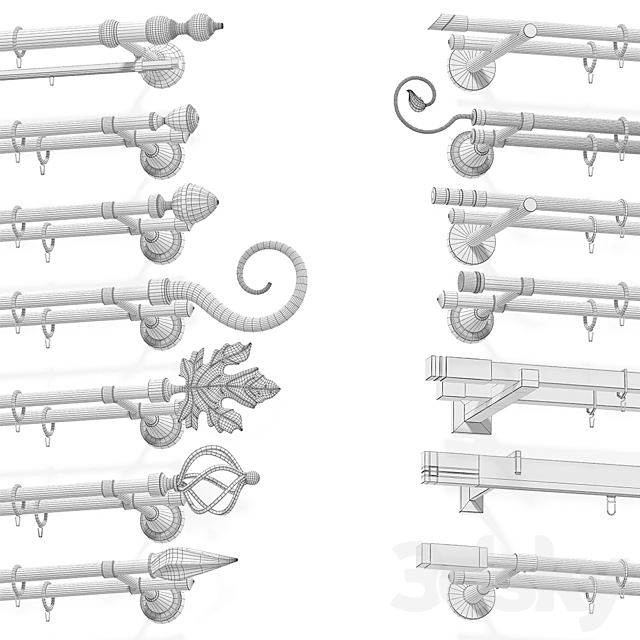 Curtain rails 14sht 3DSMax File - thumbnail 2