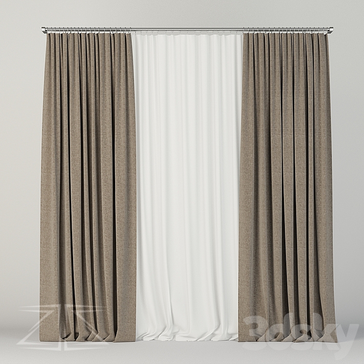 Curtain set 2 3DS Max - thumbnail 1