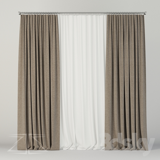 Curtain set 2 3DS Max - thumbnail 3