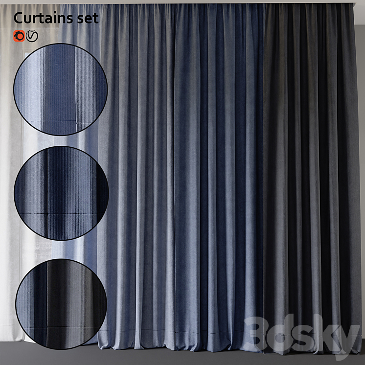 Curtain Set 3DS Max Model - thumbnail 2