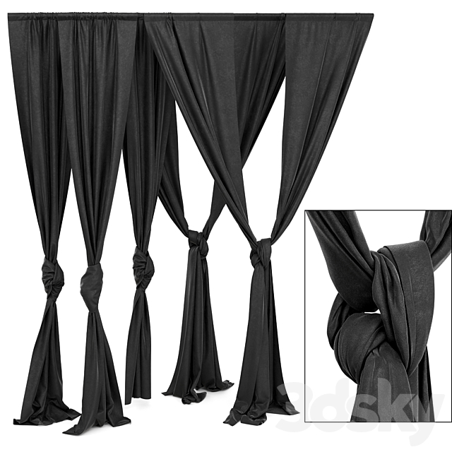 Curtain set 3ds Max - thumbnail 1