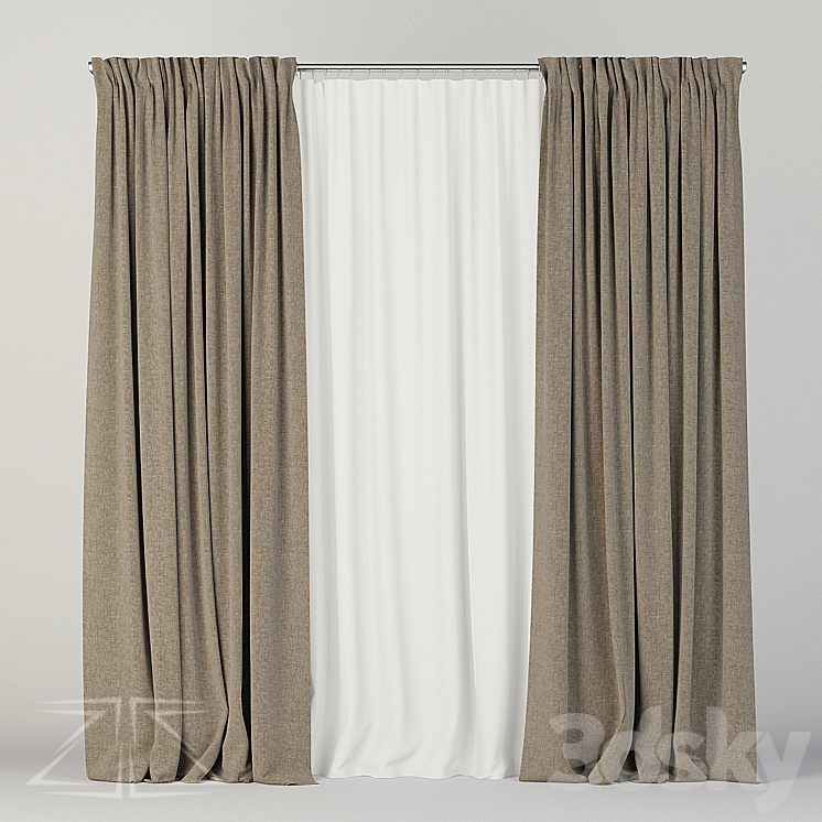 curtain set 8 3DS Max - thumbnail 1