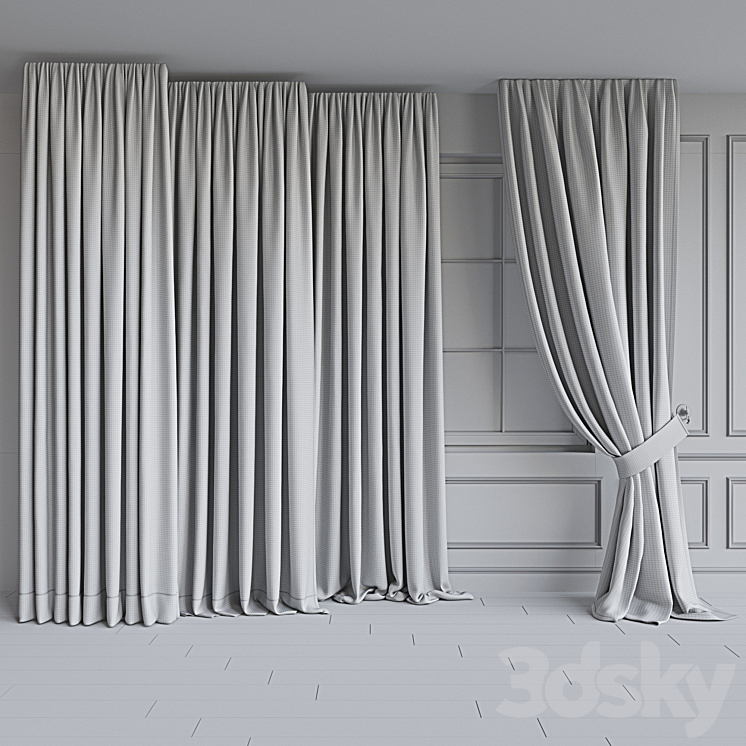 Curtain set 80 3DS Max - thumbnail 2