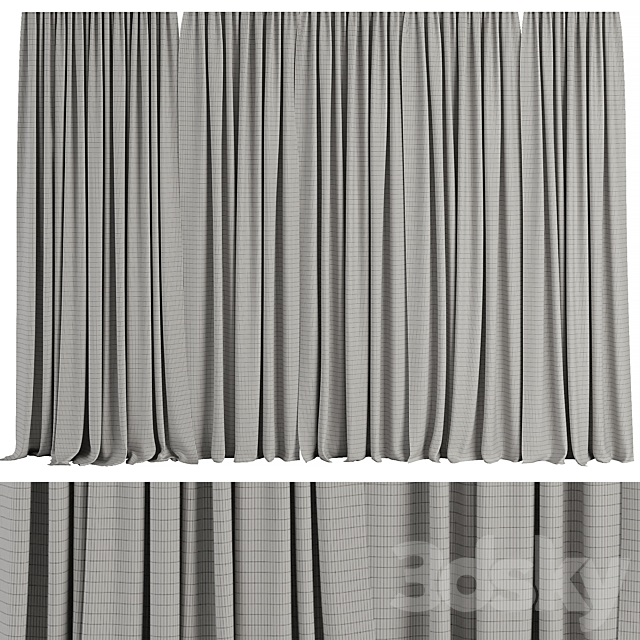 Curtain Set M9 3DS Max Model - thumbnail 3