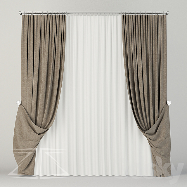 Curtain set of 5 3DSMax File - thumbnail 1