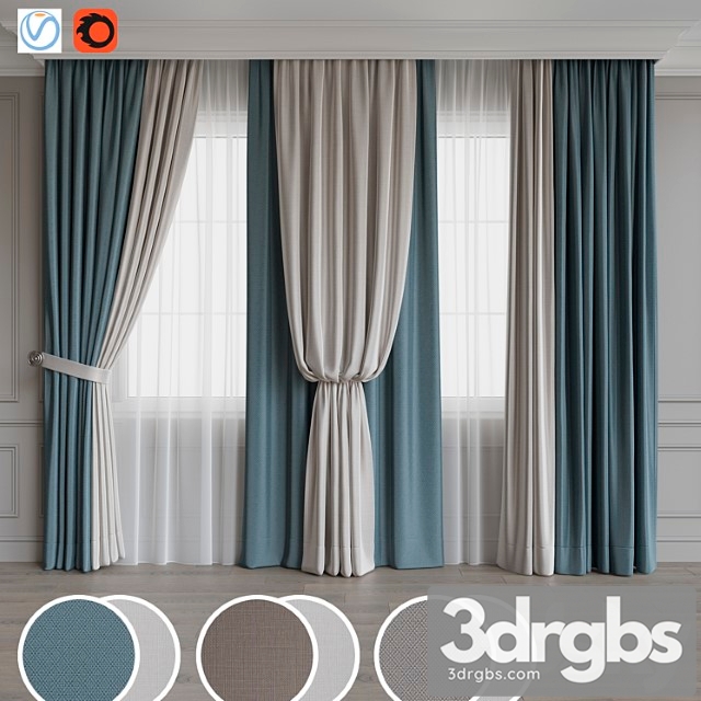 Curtain Set Porter 120 3dsmax Download - thumbnail 1