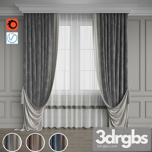 Curtain Set Porter 124 1 3dsmax Download - thumbnail 1