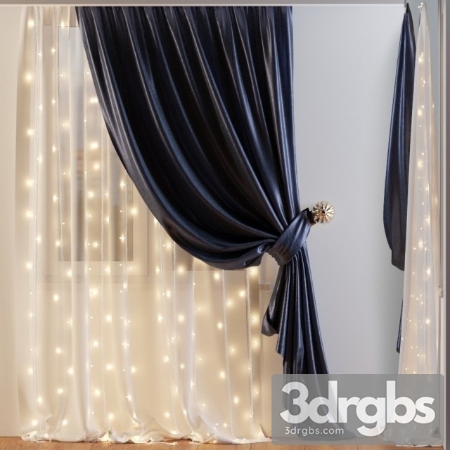 Curtain Shade With A Garland 3dsmax Download - thumbnail 1