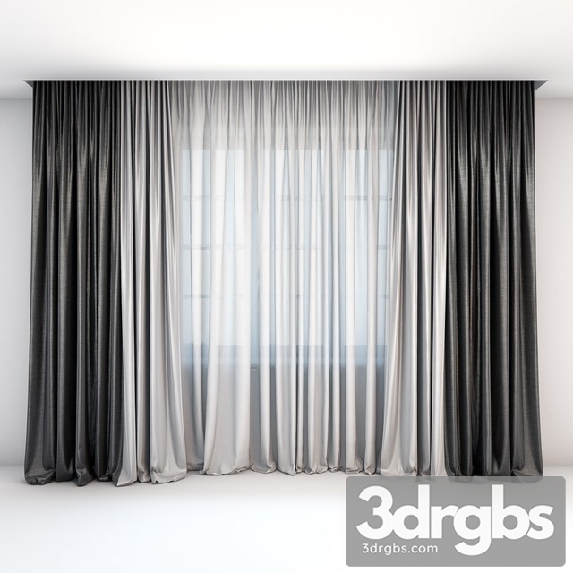 Curtain Simple Black White 3dsmax Download - thumbnail 1