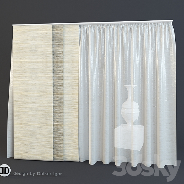 Curtain sliding sectional 3DSMax File - thumbnail 1