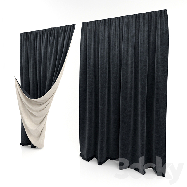 Curtain with a raised edge 3DSMax File - thumbnail 1