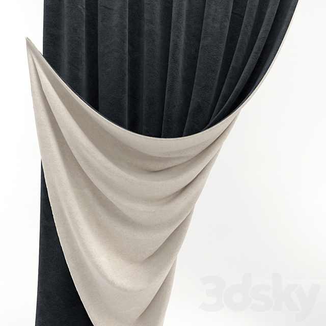 Curtain with a raised edge 3DSMax File - thumbnail 2