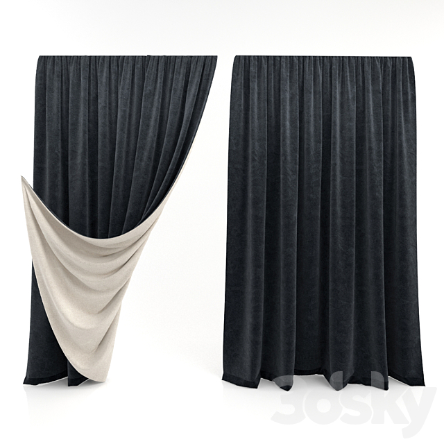 Curtain with a raised edge 3DSMax File - thumbnail 3