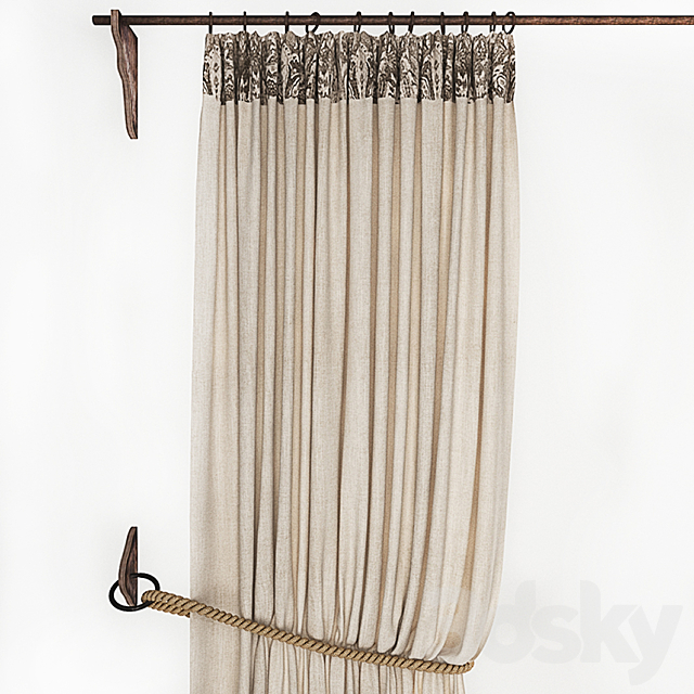 CURTAIN WITH ROPE 2 3DSMax File - thumbnail 2