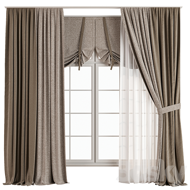 Curtain with tulle 33 3ds Max - thumbnail 1