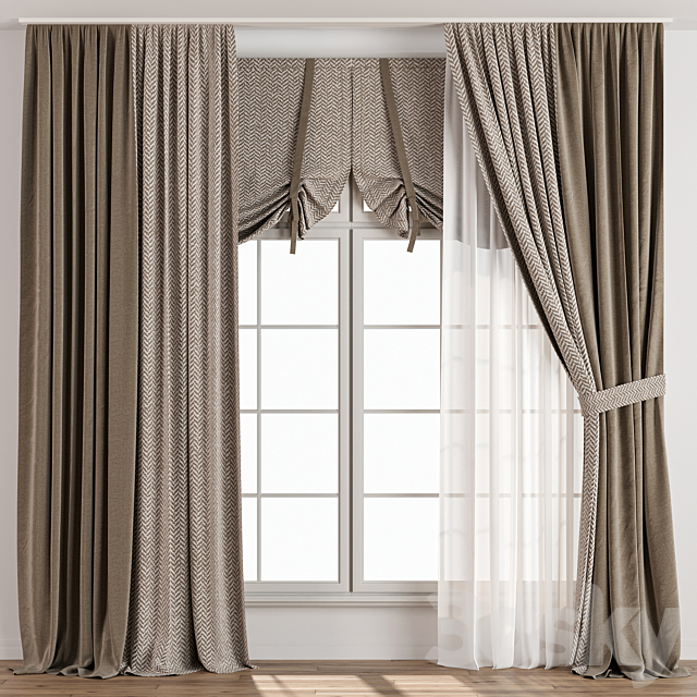 Curtain with tulle 33 3ds Max - thumbnail 2