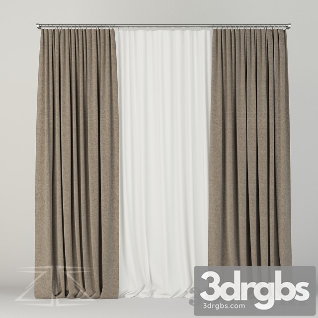 Curtain With Tulle Cornice 3dsmax Download - thumbnail 1