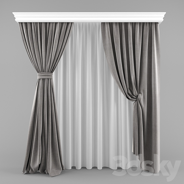 Curtains 01 3ds Max - thumbnail 1