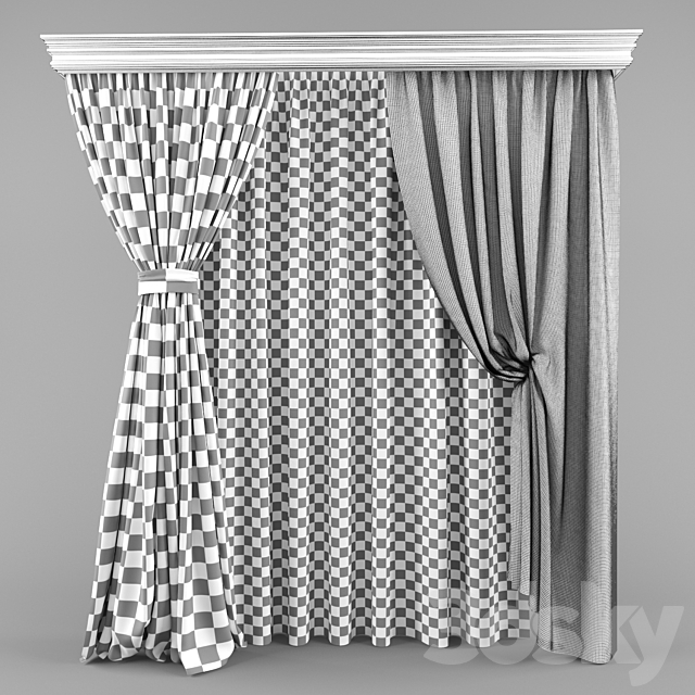 Curtains 01 3ds Max - thumbnail 2