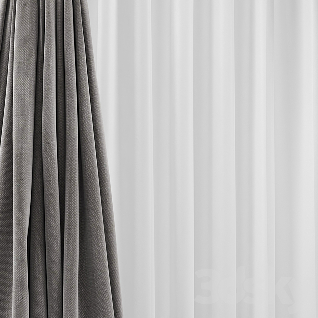 Curtains 01 3ds Max - thumbnail 3