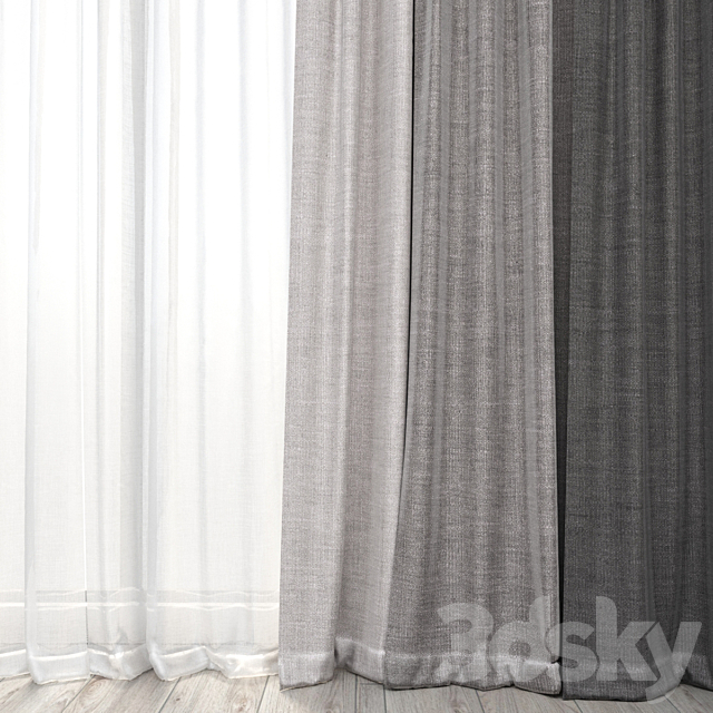 Curtains 01 3DS Max Model - thumbnail 2