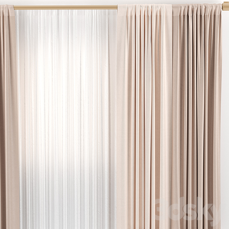 Curtains 02 3DS Max Model - thumbnail 2