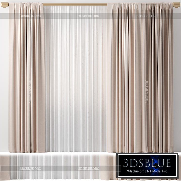 Curtains 02 3DS Max - thumbnail 3