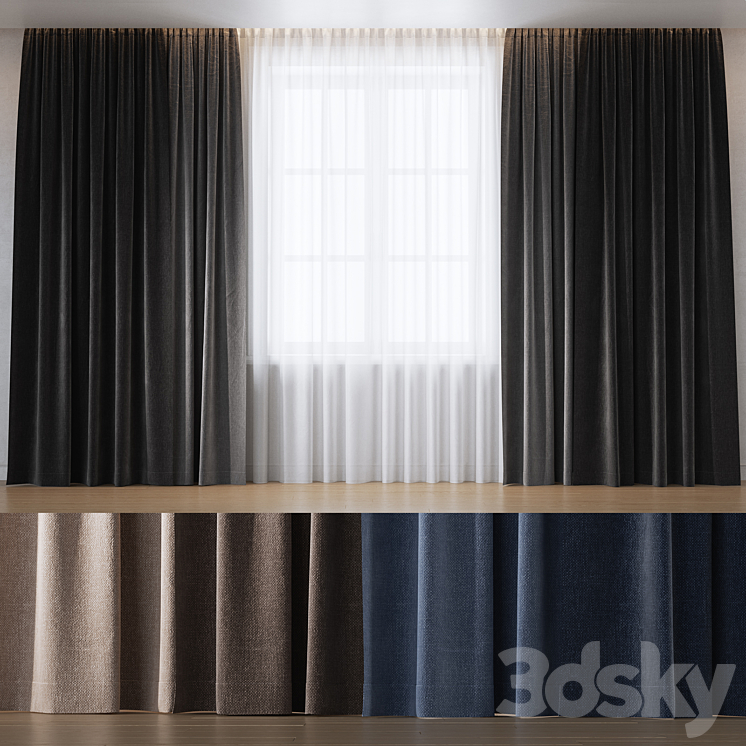 Curtains 03 3DS Max Model - thumbnail 1