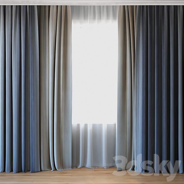 Curtains 07 | Canvas curtains and tulle 3DSMax File - thumbnail 1