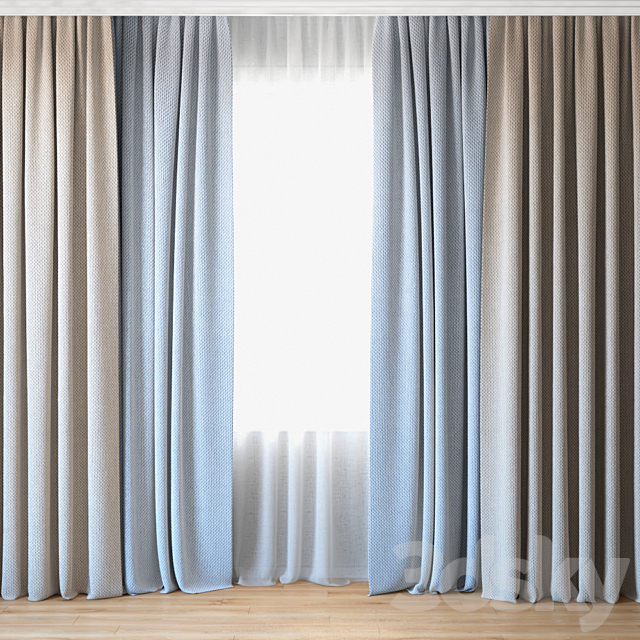 Curtains 08 | Canvas curtains and tulle 3DSMax File - thumbnail 1