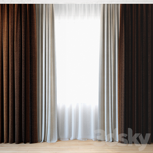 Curtains 09 | Canvas curtains and tulle 3DSMax File - thumbnail 1