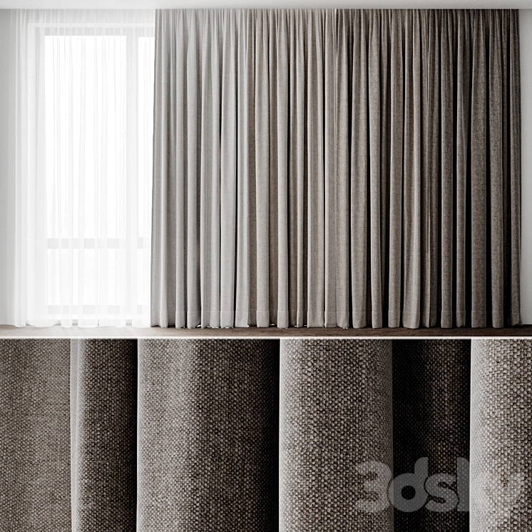 Curtains 1 3DS Max Model - thumbnail 1