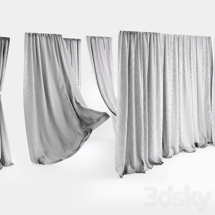 Curtains 1 3DS Max - thumbnail 2