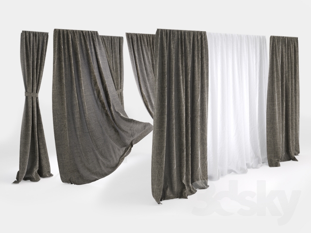 Curtains 1 3DS Max - thumbnail 3