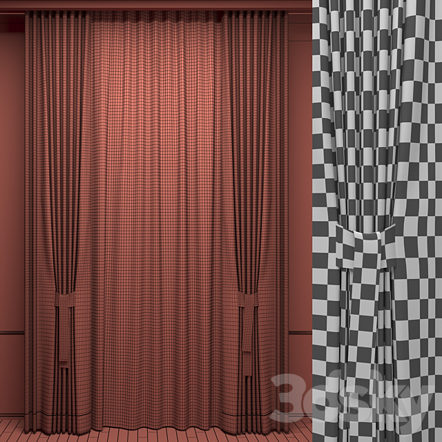 Curtains 1 3DS Max Model - thumbnail 2