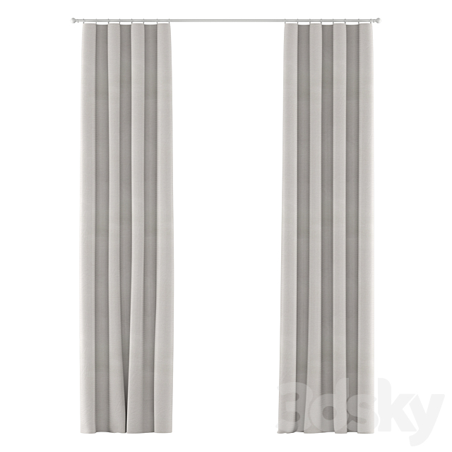 Curtains 121 | Rh Baby & Child | Cotton Canvas Drapery Panel 3DS Max Model - thumbnail 3