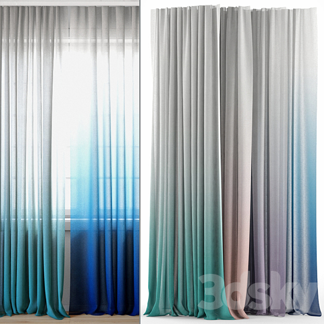 Curtains 129 | Pottery Barn Teen | Ombre Sheer Curtain 3DSMax File - thumbnail 1