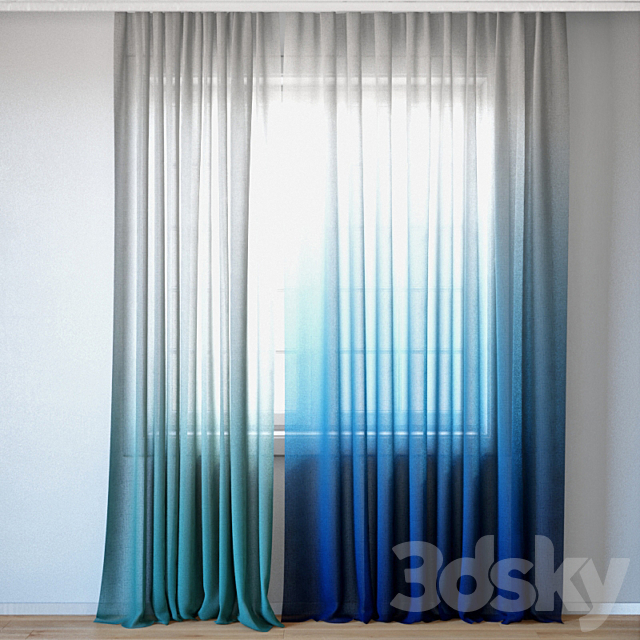 Curtains 129 | Pottery Barn Teen | Ombre Sheer Curtain 3DSMax File - thumbnail 2