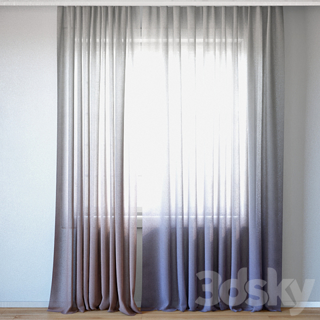 Curtains 129 | Pottery Barn Teen | Ombre Sheer Curtain 3DSMax File - thumbnail 3