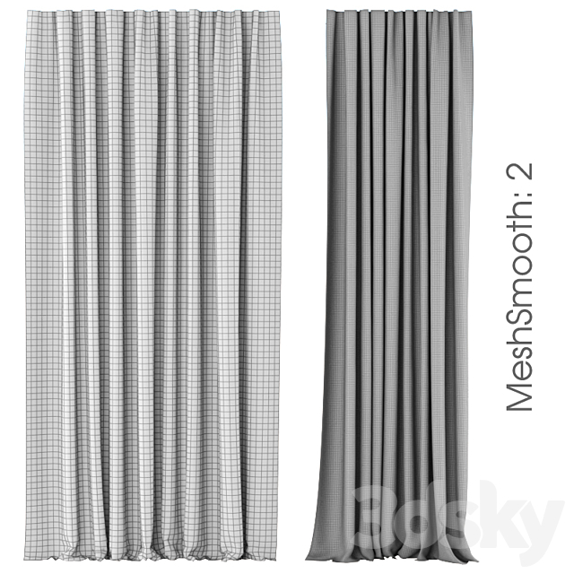 Curtains 129 | Pottery Barn Teen | Ombre Sheer Curtain 3DSMax File - thumbnail 4