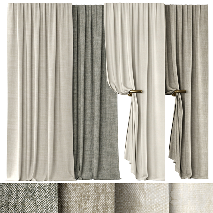 Curtains 135 | Kvadrat | Artic 3DS Max - thumbnail 1