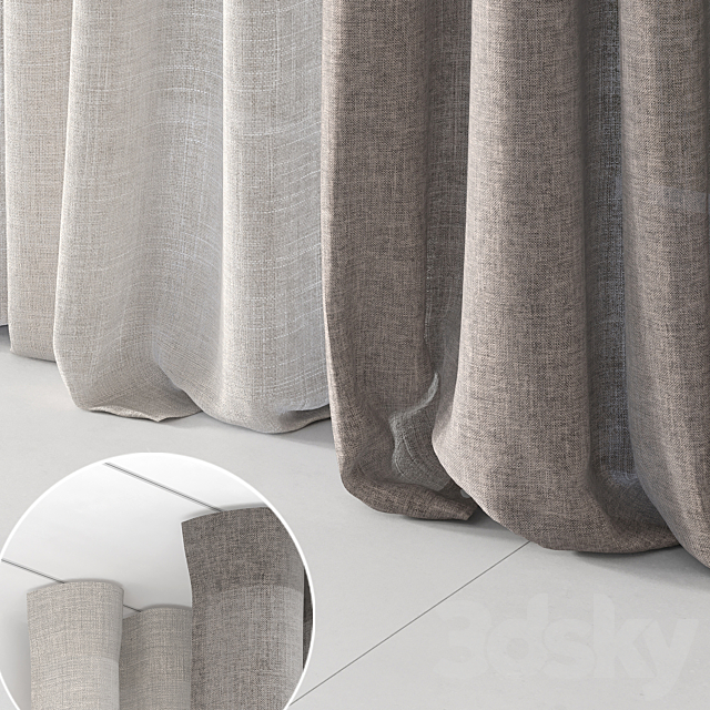 Curtains 2 options 3DS Max Model - thumbnail 4