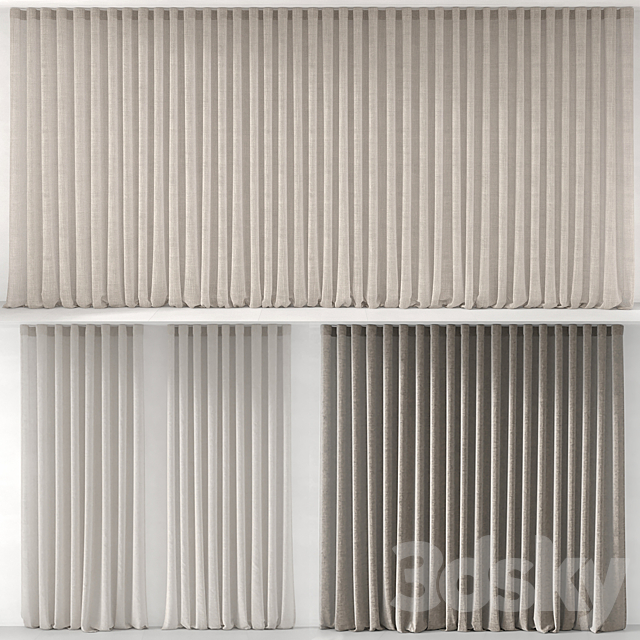 Curtains 2 options 3DS Max Model - thumbnail 5