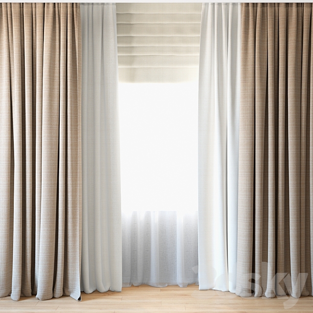 Curtains 20 | Curtains with Tulle 3DSMax File - thumbnail 1