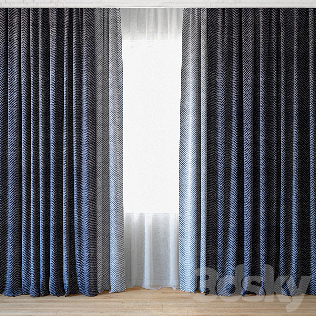 Curtains 34 | Curtains with tulle 3DSMax File - thumbnail 1